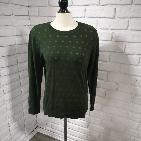 Karl Lagerfeld Ladies Size Large Dark Green Lightweight Sweater - Picture 1 of 9
